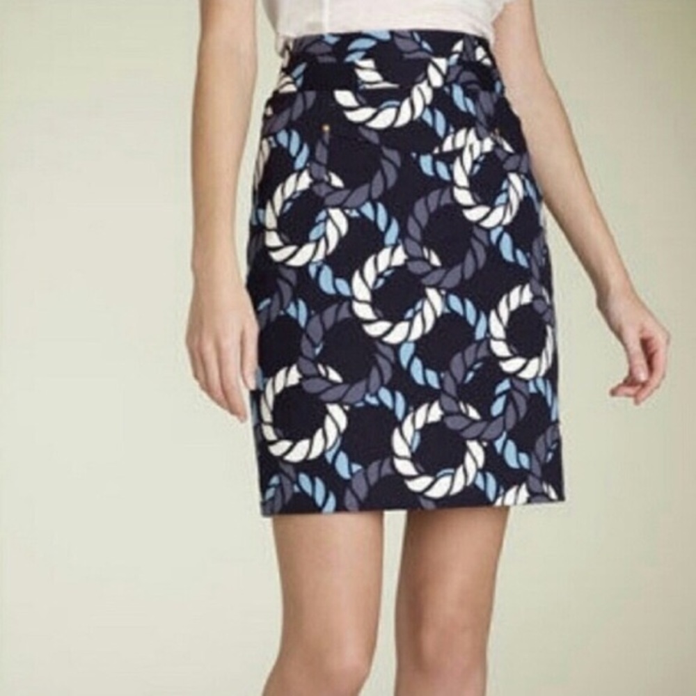 🔸Anthropologie Leifsdottir Nautical Pencil Skirt - Picture 1 of 7